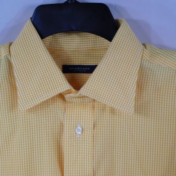 Vintage Burberry Yellow/White Gingham Long Sleeve - Picture 2 of 2